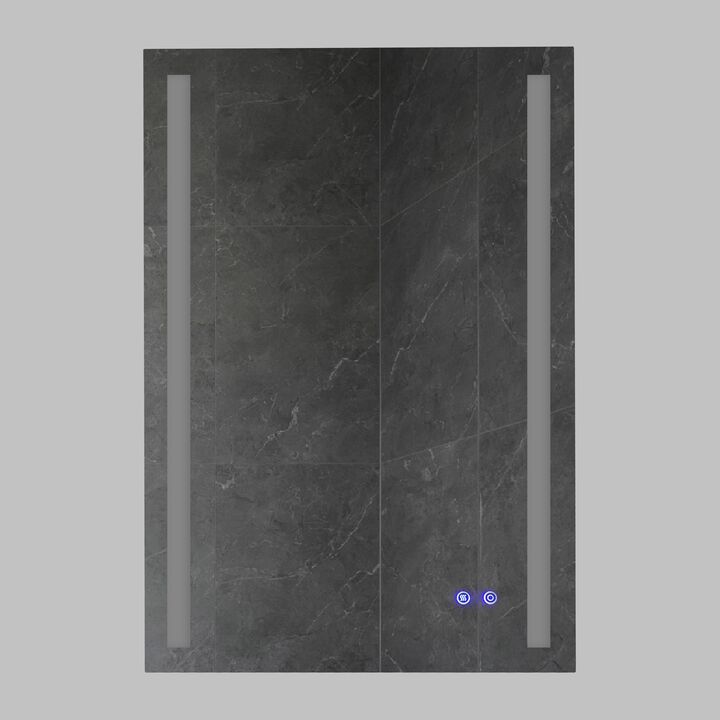 24 x 36 Inch Frameless LED Illuminated Bathroom Mirror with Touch Button Defogger