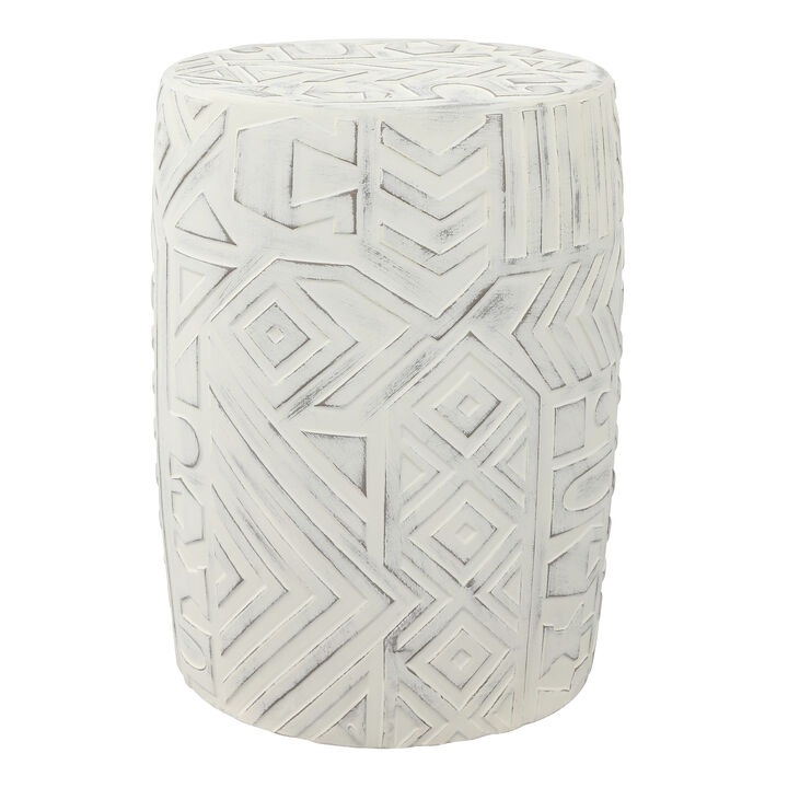 Rafi MidCentury Modern Geometric Drum Garden Stool