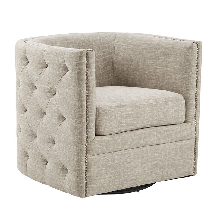 Gracie Mills Alisa Classic Low-Back Tufted Swivel Chair