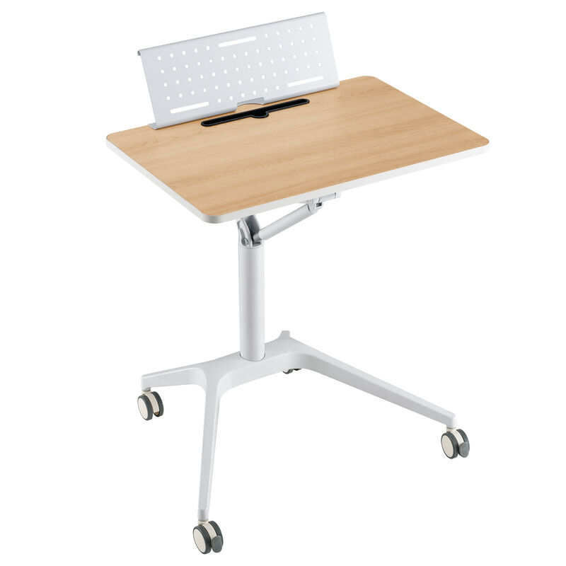 Height Adjustable Mobile Standing Desk with Detachable Holde