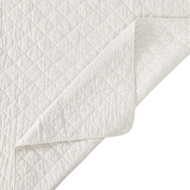 Cotton Comfort King White Quilt Set image number 3