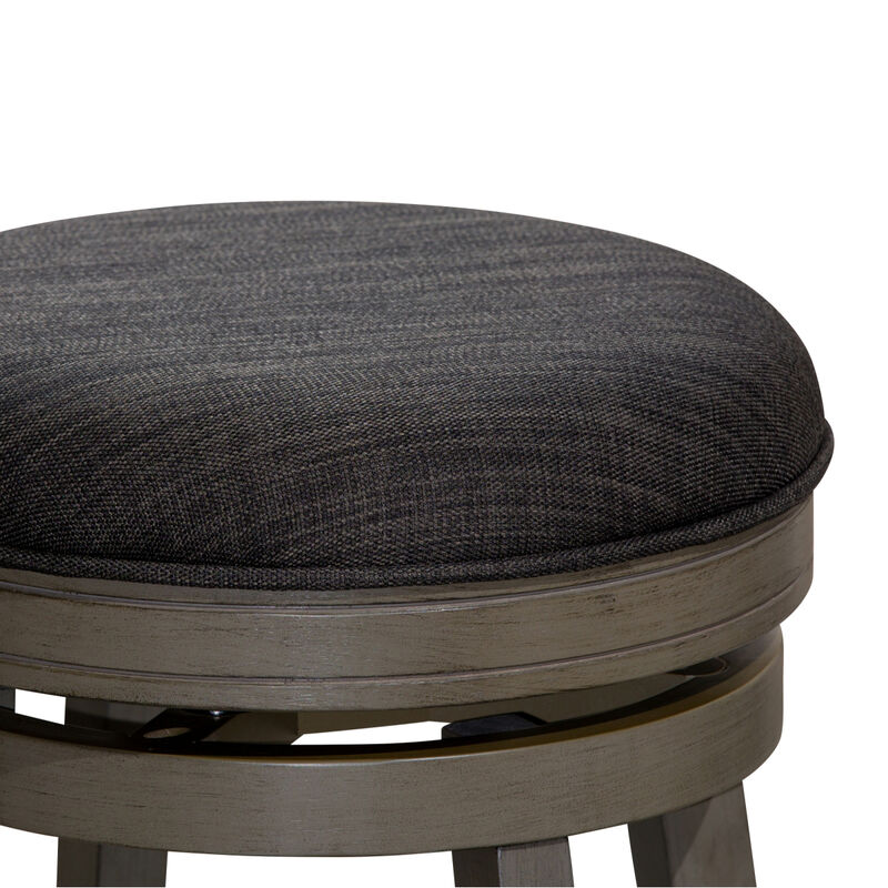 Streamdale 24" Counter Stool, Weathered Gray Finish, Charcoal Fabric Seat