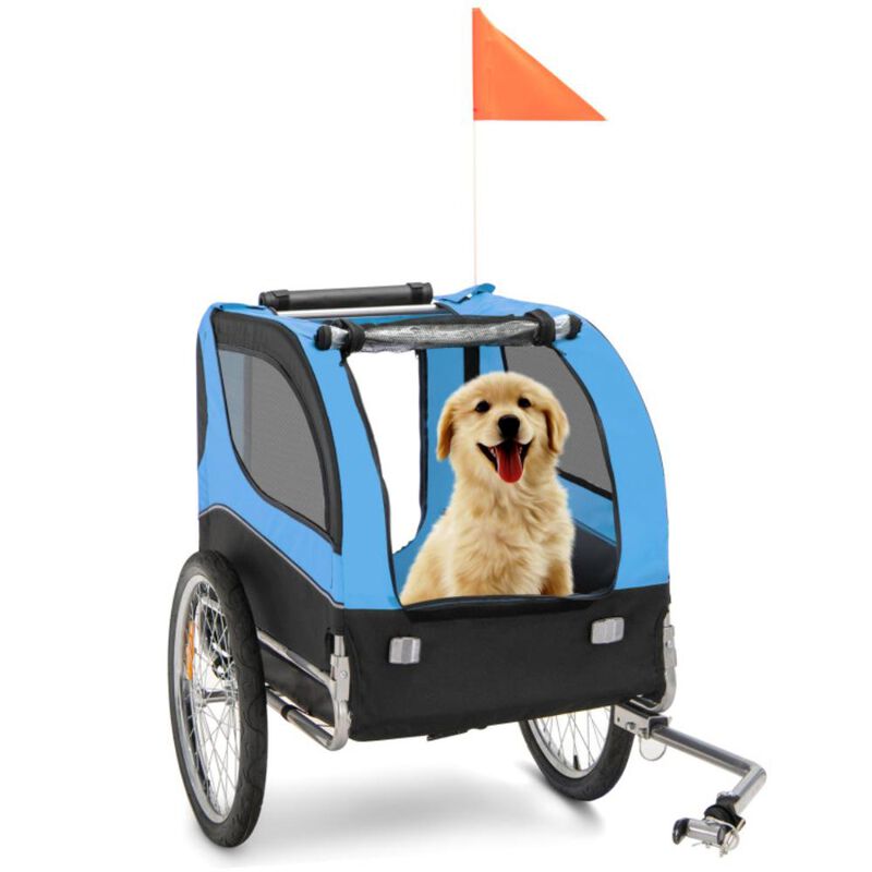 Hivvago Dog Bike Trailer Foldable Pet Cart with 3 Entrances for Travel