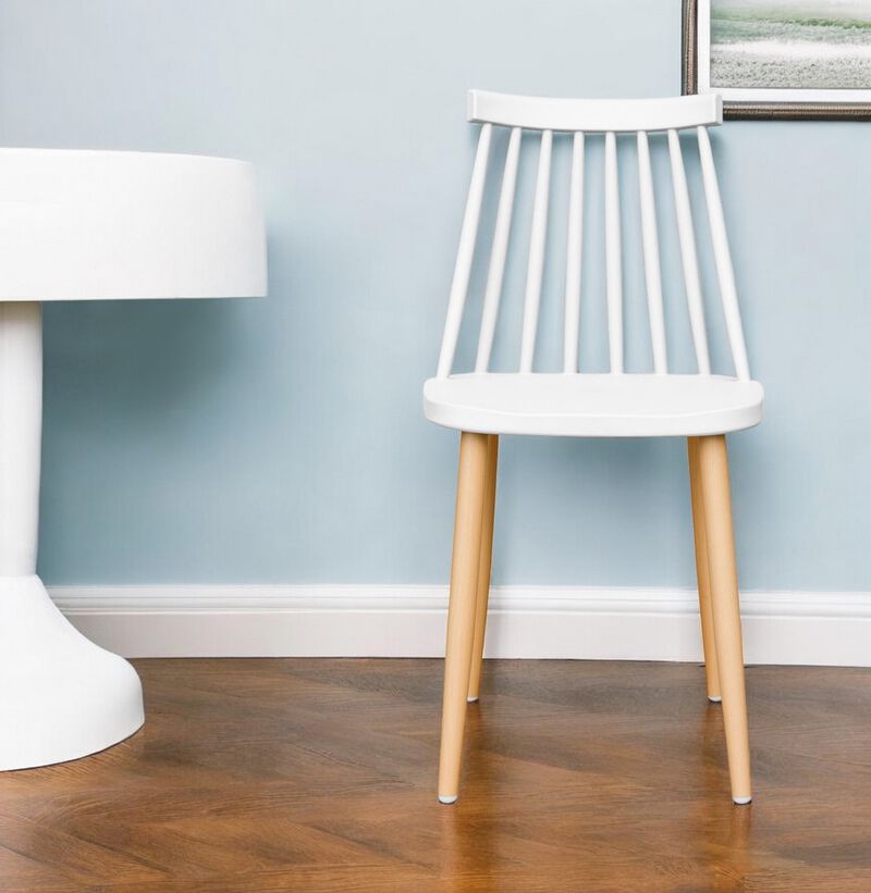 Windsor Back Dining Side Chair &ndash; Metal Base & Plastic Backrest