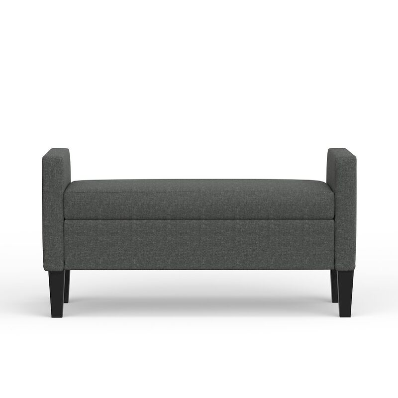 Rize Home 46 Storage Bench with Arms - Dark Gray image number 1