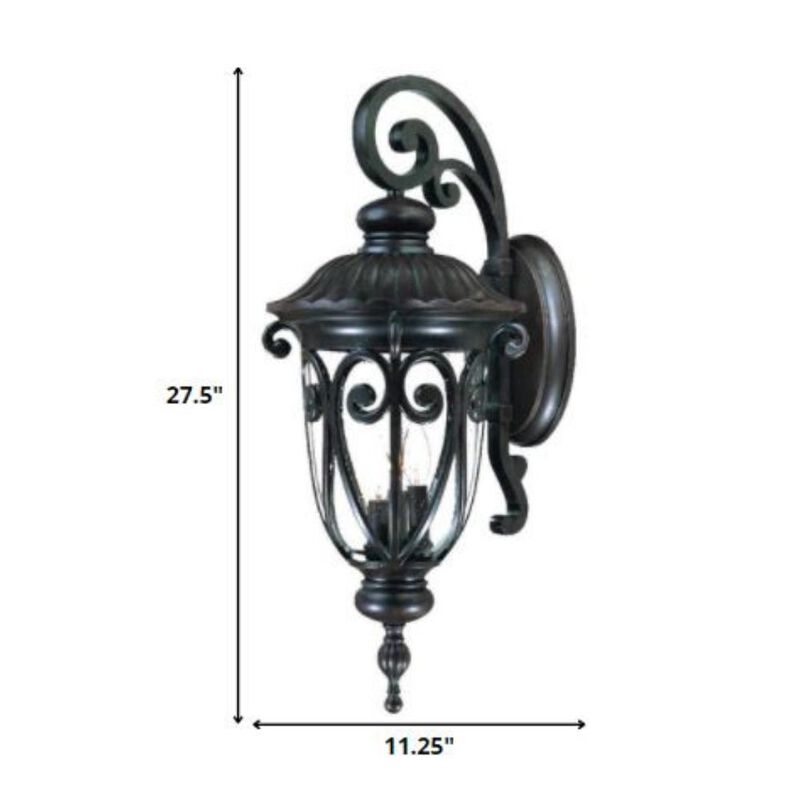 Hivvago Naples 3-Light Marbelized Mahogany Wall Light