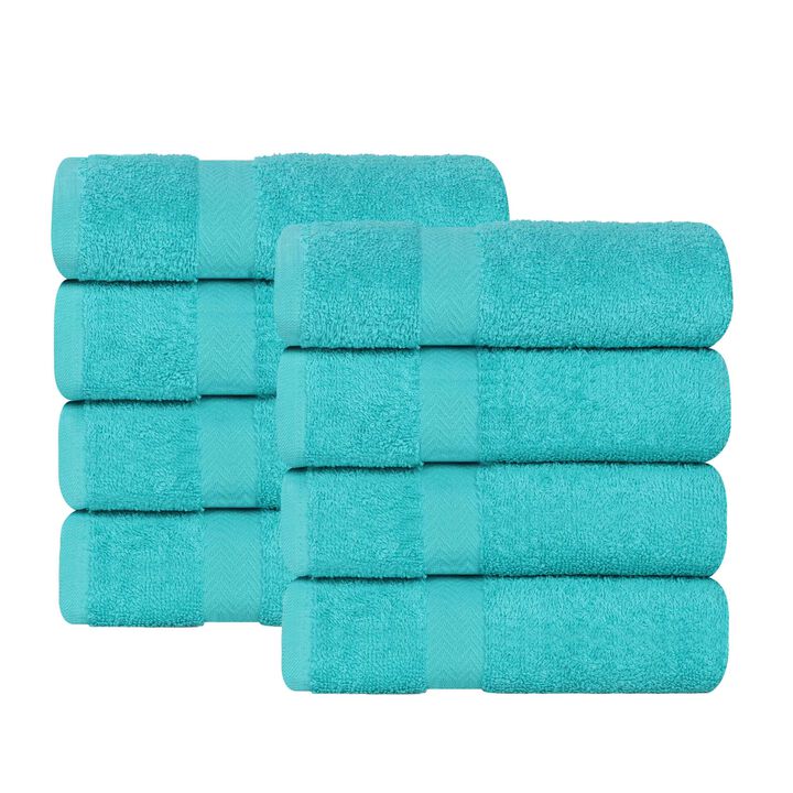 Absorbent Cotton Hand Towel Set of 8 for Bathroom, Spa and Kitchen Use