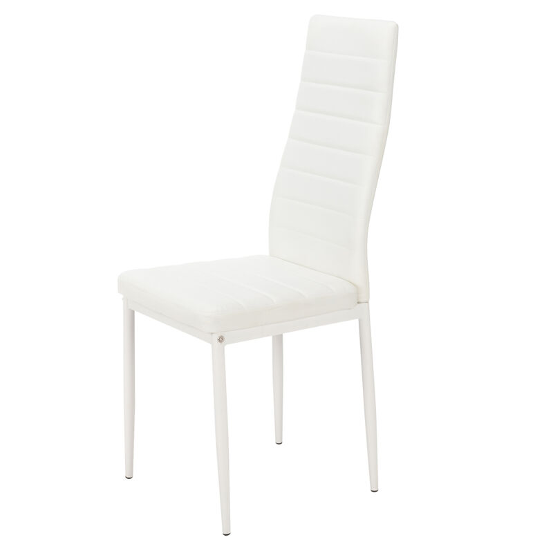 4pcs Elegant High Backrest Dining Chairs Assembled with Stripping Texture for Stylish and Comfortable Seating image number 4
