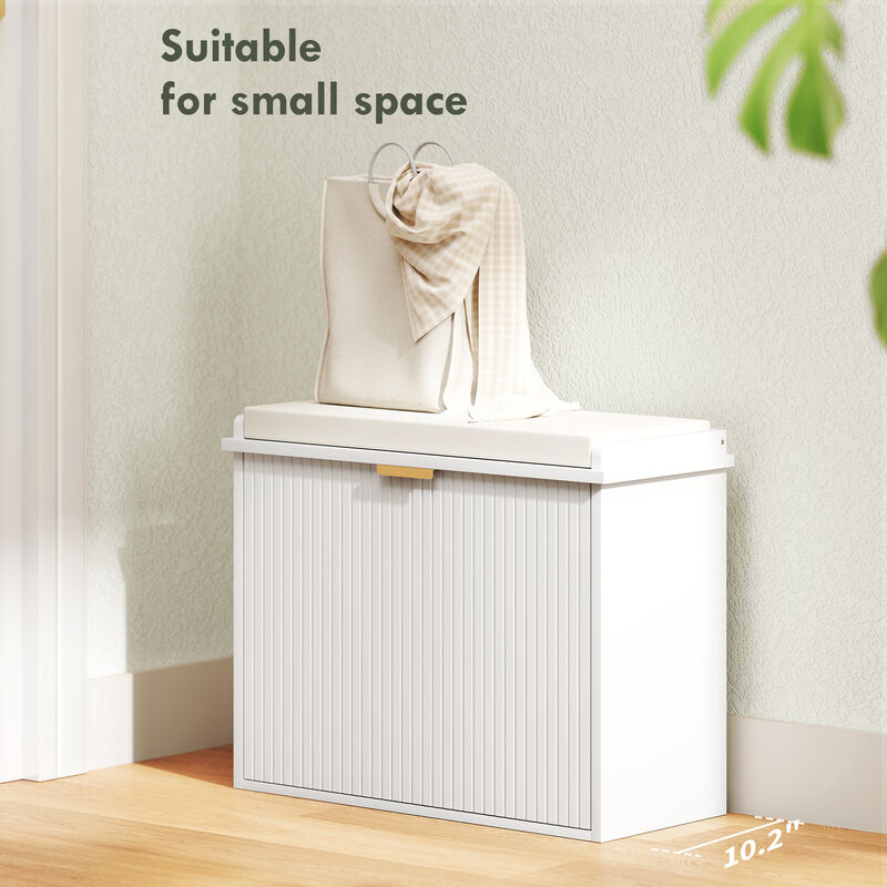 Hivvago Padded Shoe Bench with Storage Compartment image number 3