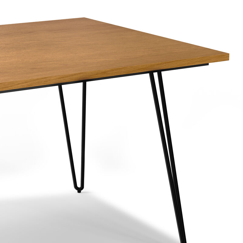 Hunter 66 inch x 40 inch Rectangle Industrial Dining Table in Oak image number 8