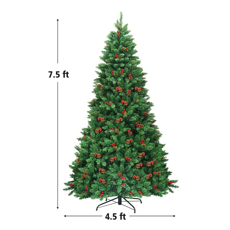 Pre-lit Hinged Christmas Tree with 550 LED Lights for Bright and Effortless Holiday Decor