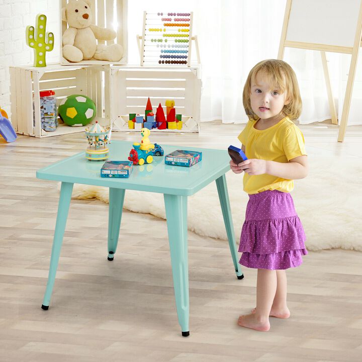 Kids Square Activity Table 27-Inch Steel Play Table for Learning &ndash; Blue