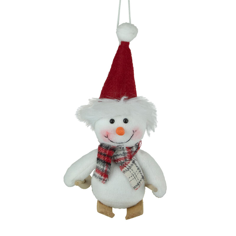 9.5" Skiing Snowman with Red Santa Hat Christmas Ornament image number 4