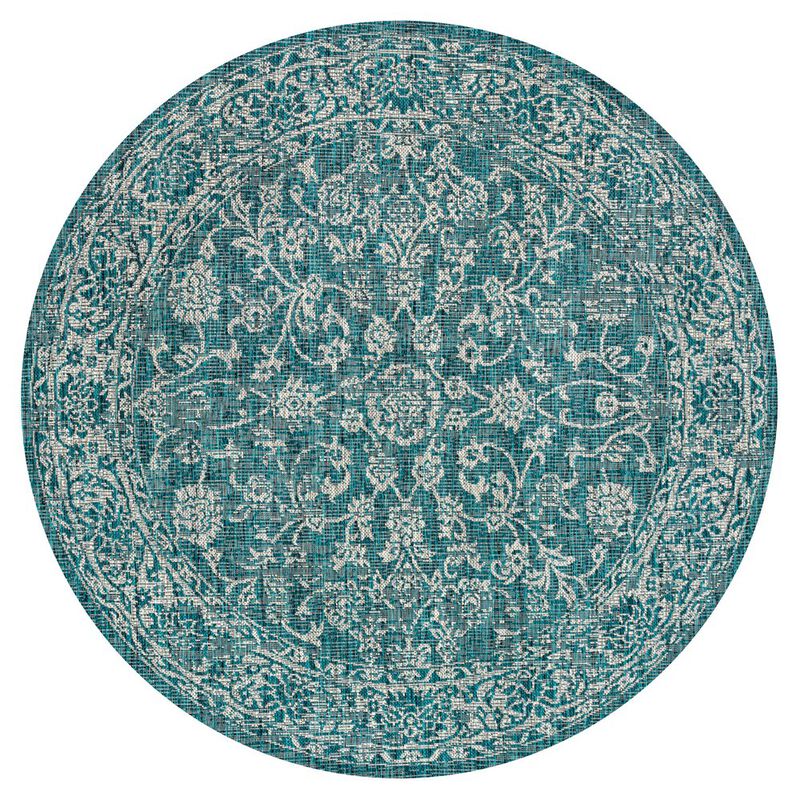 Tela Bohemian Textured Weave Floral Area Rug