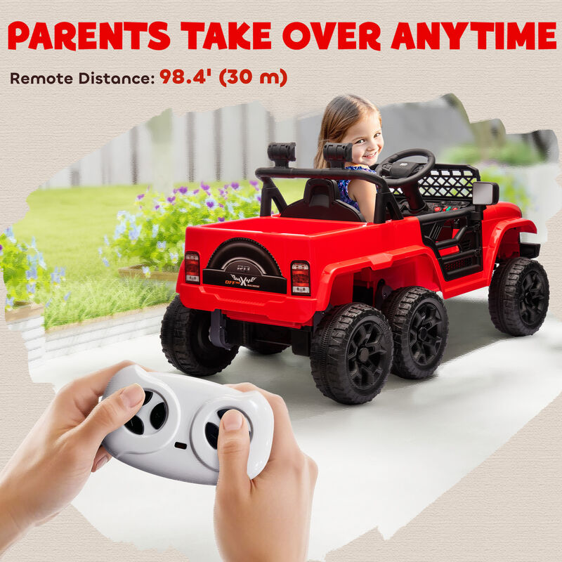 BreeBe 12V 4x4 Kids Electric Car w/ 2WD/4WD Switchable, Remote Control, Spring Suspension System, Back Trailer image number 5