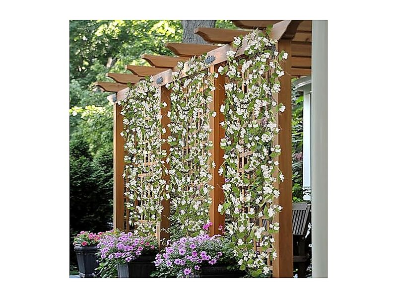 Artificial Bougainvillea Flowers Garland White Silk Vines UV Resistant Realistic image number 2