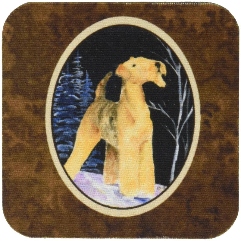 Caroline's Treasures SS8361FC Starry Night Airedale Foam Coasters Set of 4 (Set of 4), 3.5 H x 3.5 W, Multicolor image number 0