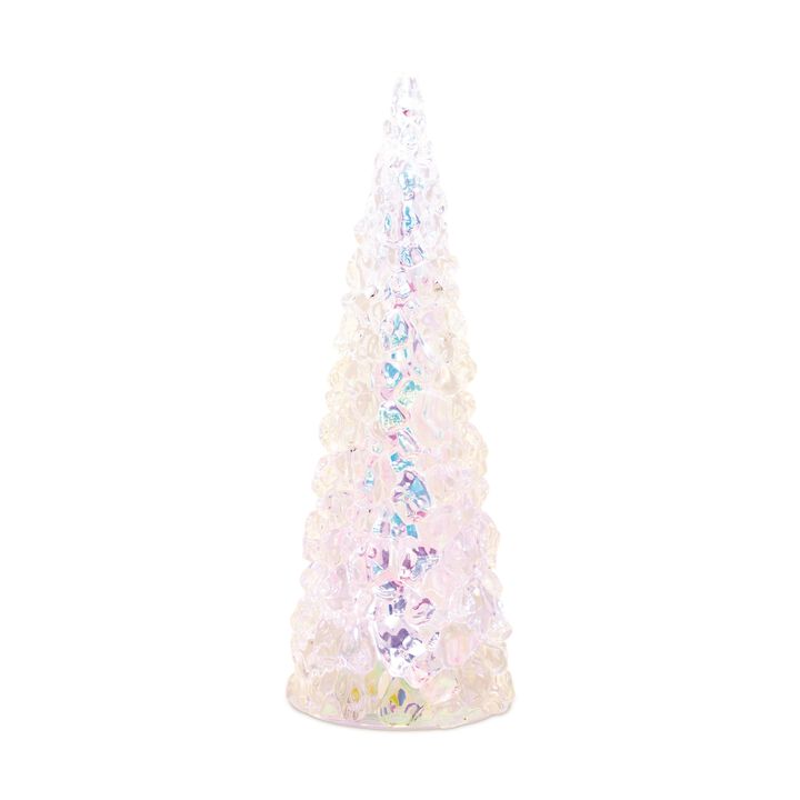LED Iridescent Holiday Pine Tree – Decorative Light-Up Tree for Christmas Table, Entryway, or Mantel Styling