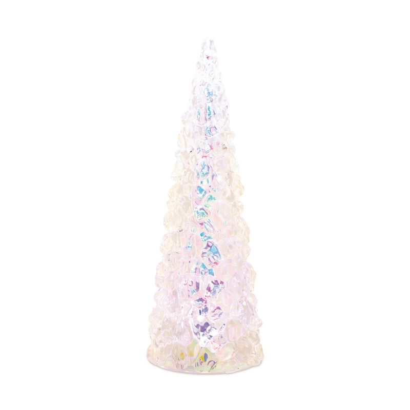LED Iridescent Holiday Pine Tree – Decorative Light-Up Tree for Christmas Table, Entryway, or Mantel Styling