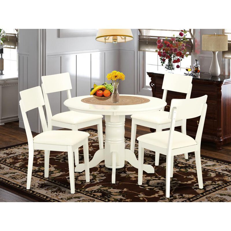 East West Furniture Dining Room Set Linen White
