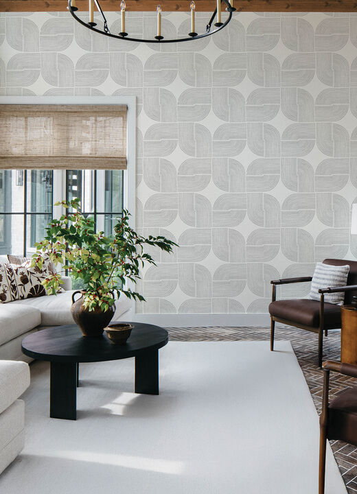 Savoye Black Spiral Arches Wallpaper