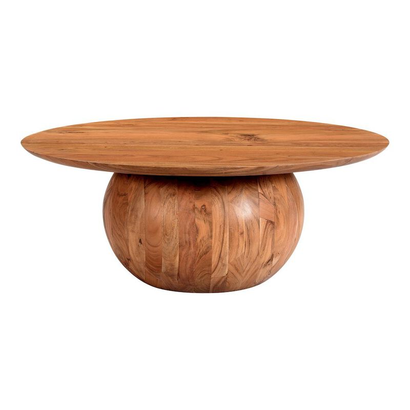 Starlight Canyon Home Brown Round Wood Coffee Table &ndash; Unique Wooden Coffee Table with Modern Design image number 1
