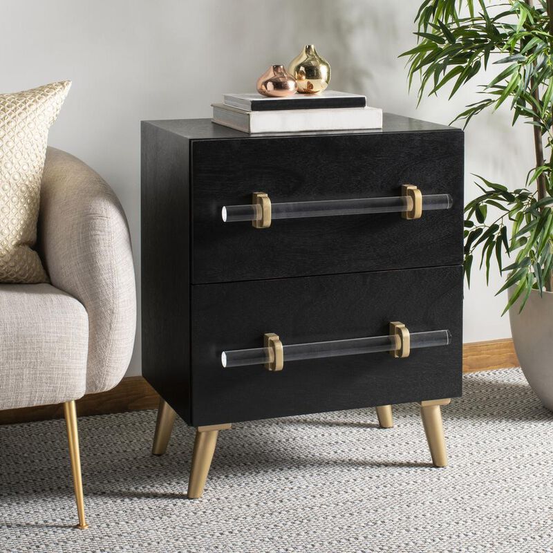 Safavieh Sienne 2 Drawer Nightstand, Black