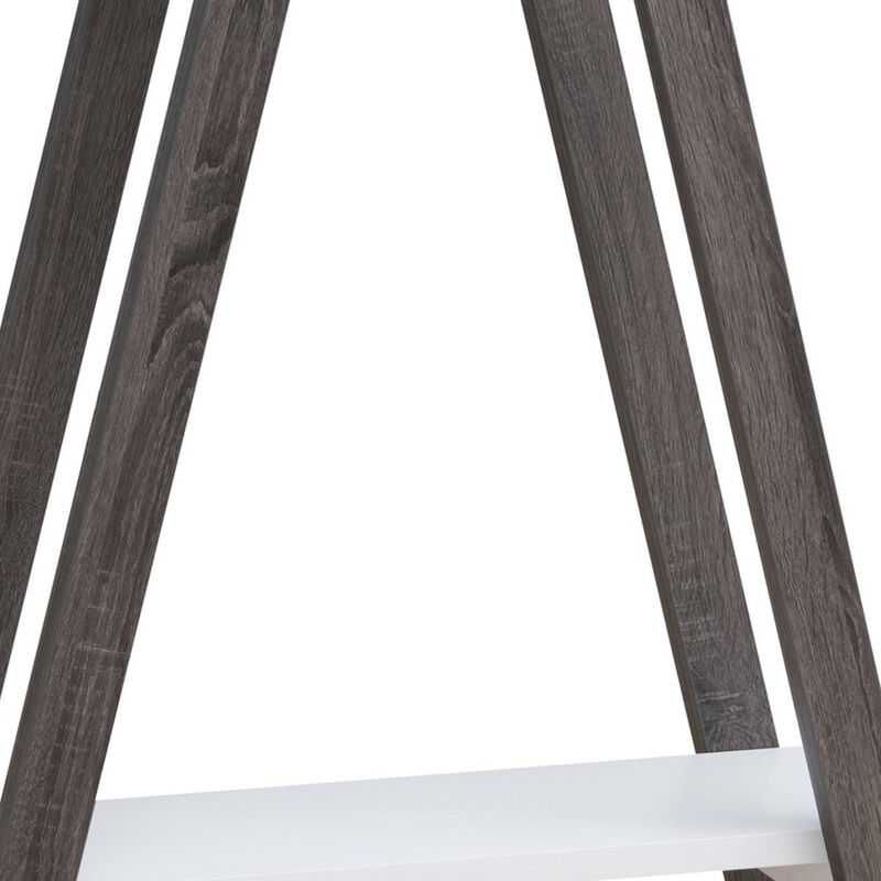 Baki 38 Inch Modern Wood Side Console Table, Corner Compartment, White