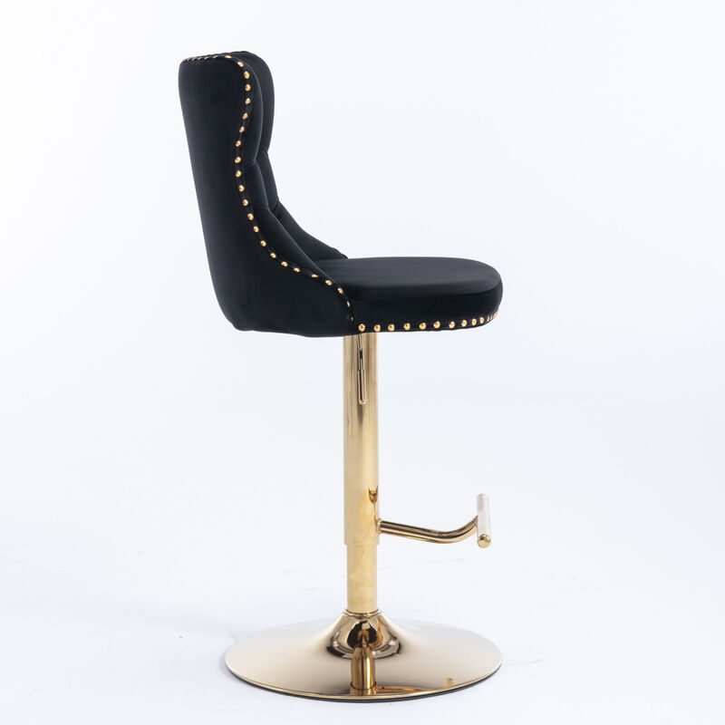 Streamdale Set of 2 Adjustable Velvet Bar Stools image number 5