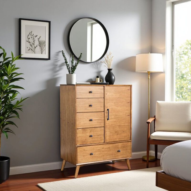 Starlight Canyon Home Brown Solid Wood Storage Cabinet with Drawers, Small Cabinet for Bedroom image number 3