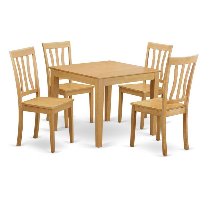 5 Pc Kitchen Table -square Table and 4 Kitchen Chairs