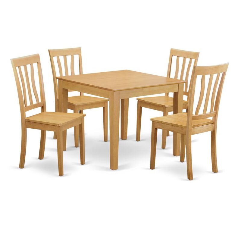 5 Pc Kitchen Table -square Table and 4 Kitchen Chairs