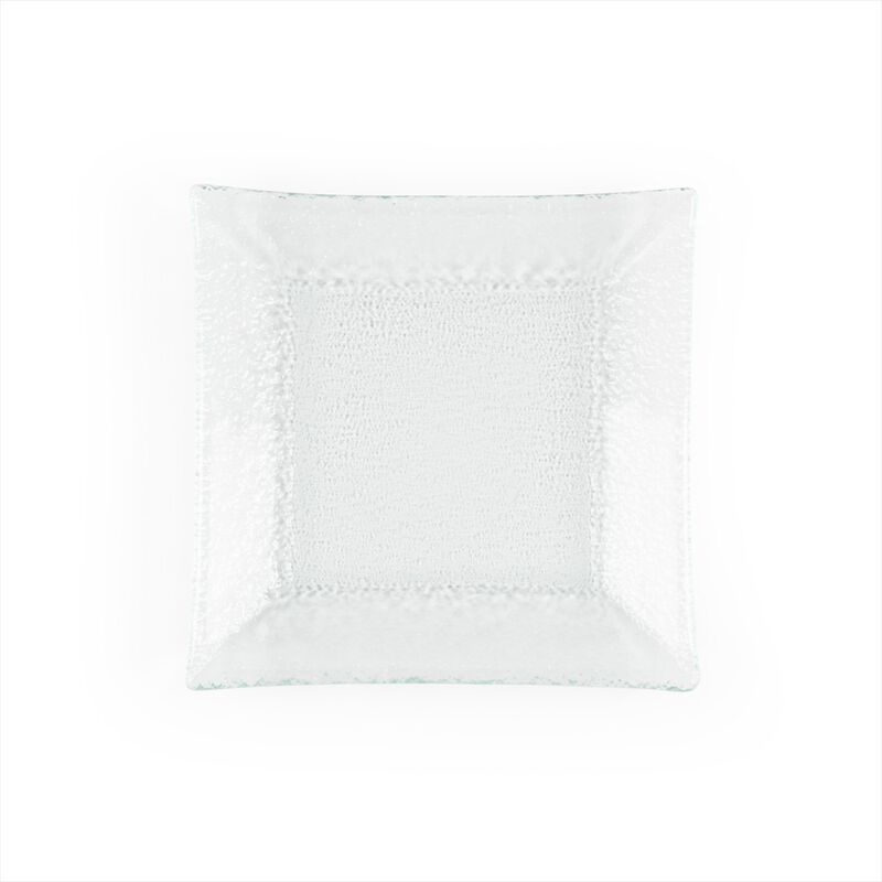 Glass Dinnerware 6.25" x 6" Square Clear Glass Plate (Set of 4)
