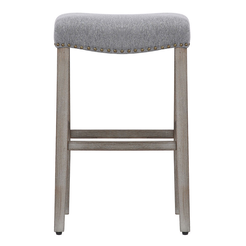 WestinTrends 29" Upholstered Backless Saddle Seat Bar Stool
