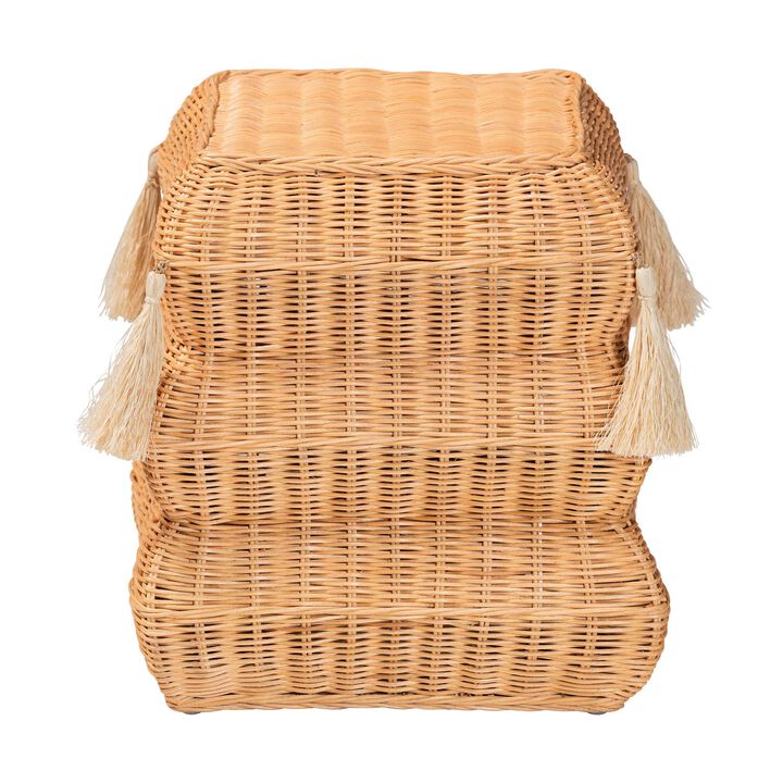 Noura Natural Rattan Footstool