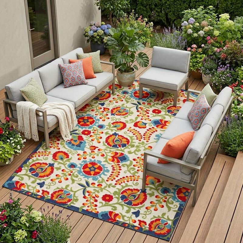 HomeRoots Indoor Outdoor Area Rug image number 1