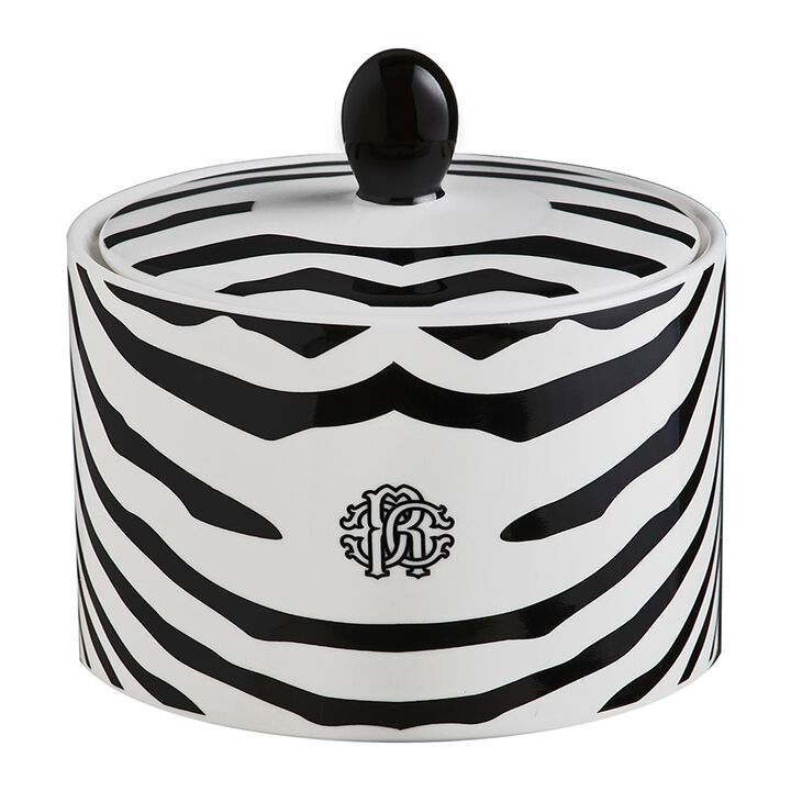 Sugar Pot ZEBRAGE   diam. 2.5", H 3.3"