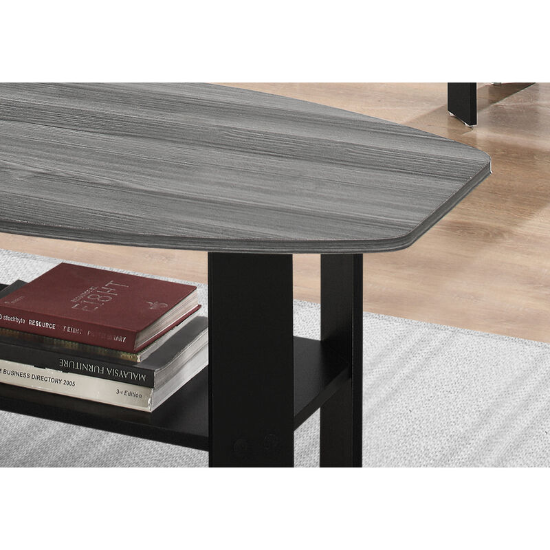 Monarch Specialties I 7928P Table Set, 3pcs Set, Coffee, End, Side, Accent, Living Room, Laminate, Black, Grey, Transitional