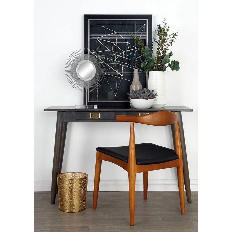 Hivvago 1.3 Gallon Round Perforated Copper Gold Metal Waste Basket Trash Can