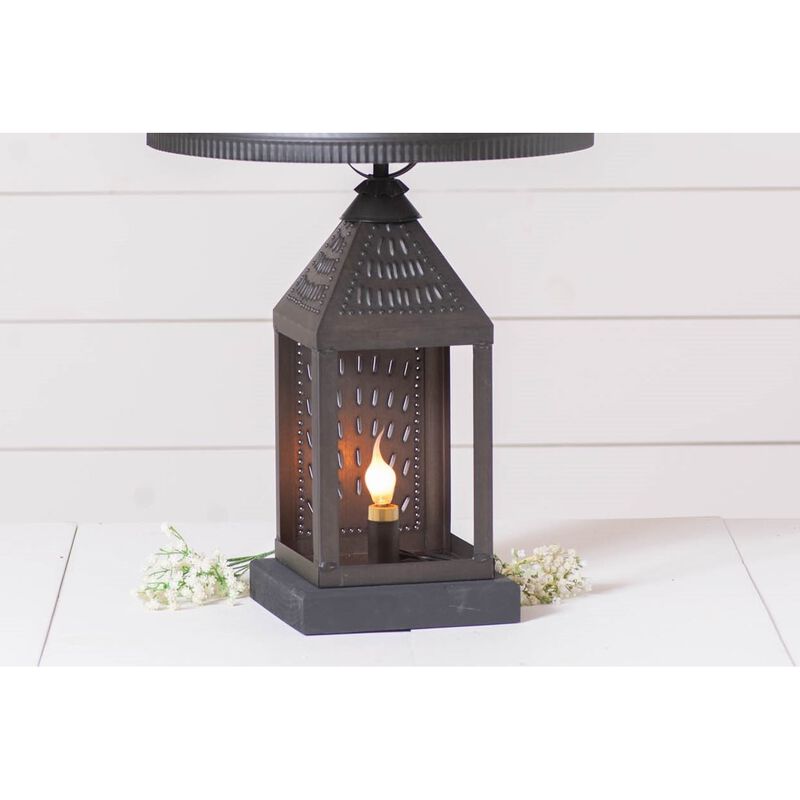 Irvins Country Tinware Valley Forge Lamp In Kettle Black With Shade image number 2