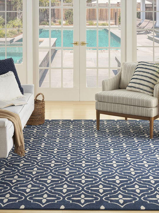 Nourison Essentials NRE04 Navy/Ivory 6' x 9' Rug