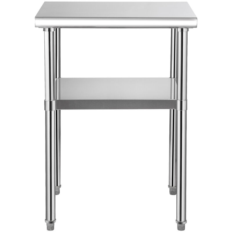 VEVOR Stainless Steel Work Table Commercial Food Prep Table 24x24x36in w/ Wheels image number 7