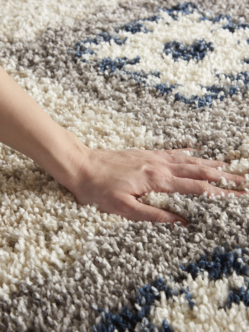 Oslo Shag OSL03 Ivory/Blue 5'3" x 7'9" Rug