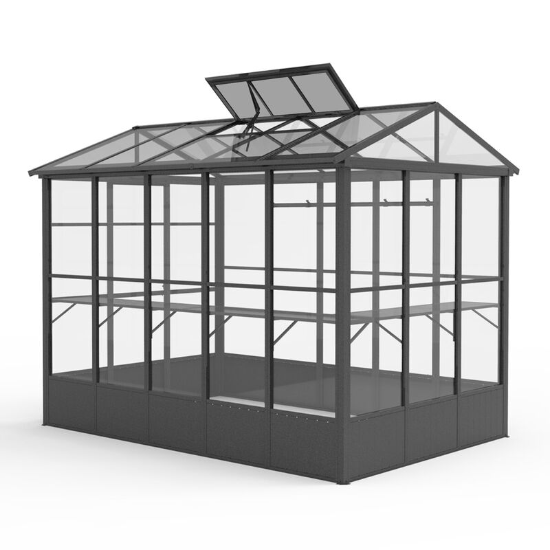 Mondawe 7.5 x 10 FT Polycarbonate Greenhouse, Outdoor Full Aluminum Heavy Duty Greenhouse with Extra 8FT Walk-in Height image number 0