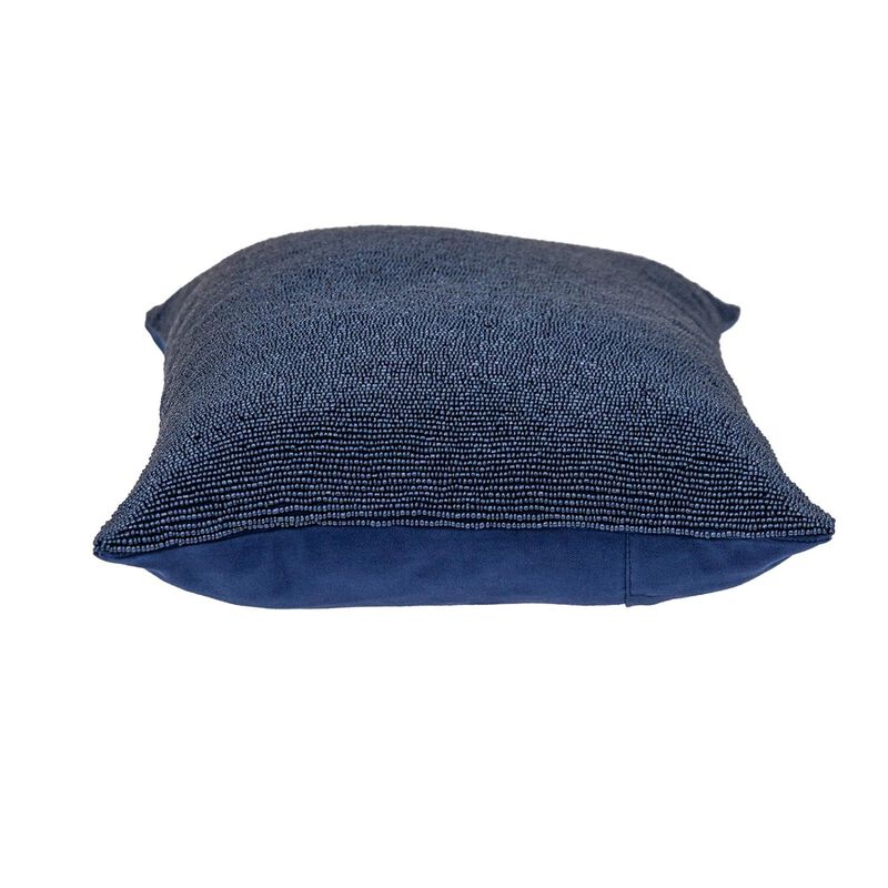 Homezia Shimmering Blue Beaded Luxury Throw Pillow