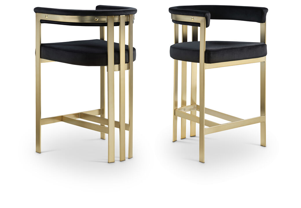 Meridian Furniture Marcello Velvet Counter Stool, Set of 2