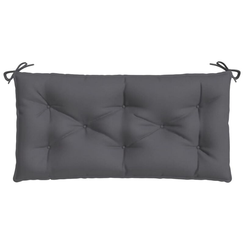 Claire Outdoor Cushion for Bench Set of 2, Dark Gray Fabric, 39 Inch - Benzara