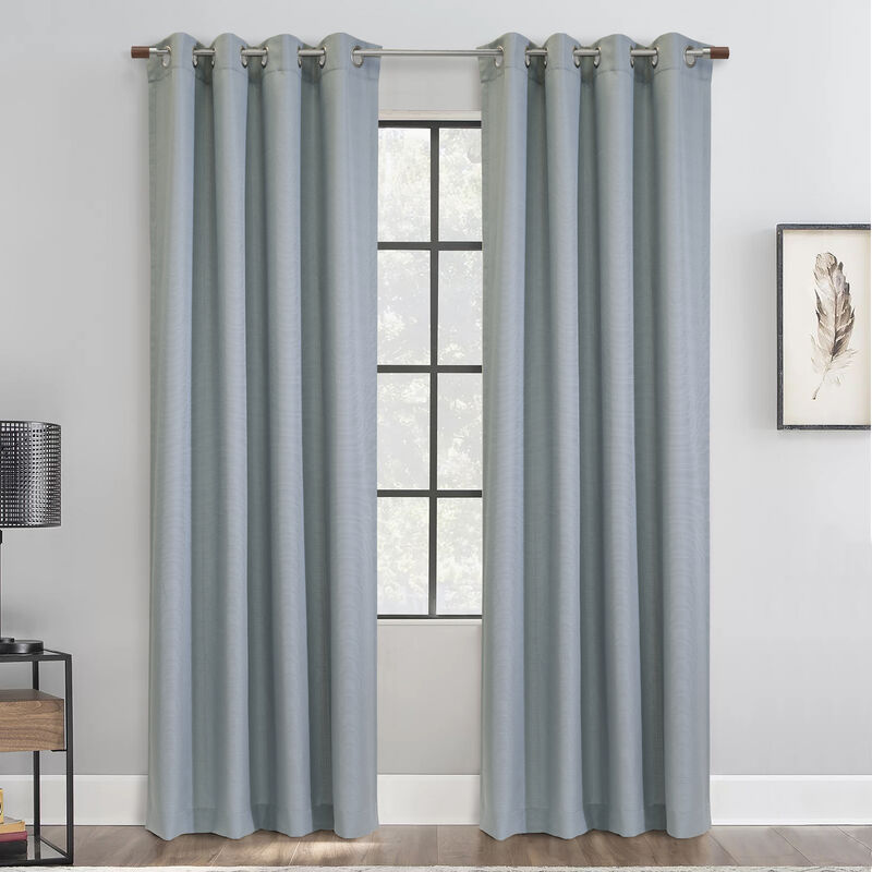 Habitat 100% Polyester Jamie Light Filtering Machine washable Grommet Curtain Panel Blue