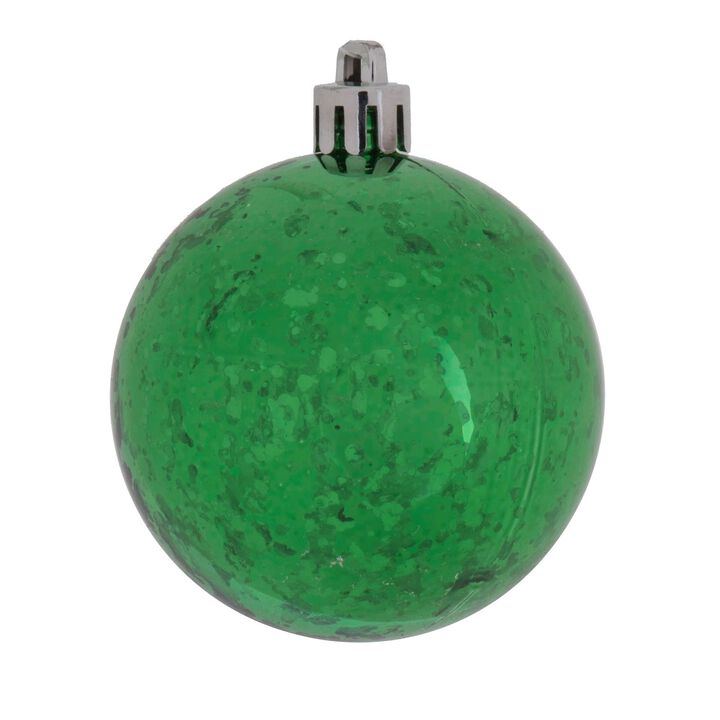 Vickerman 10" Christmas Ornament Ball, Green Shiny Mercury Finish, Shatterproof Plastic, Holiday Christmas Tree Decoration