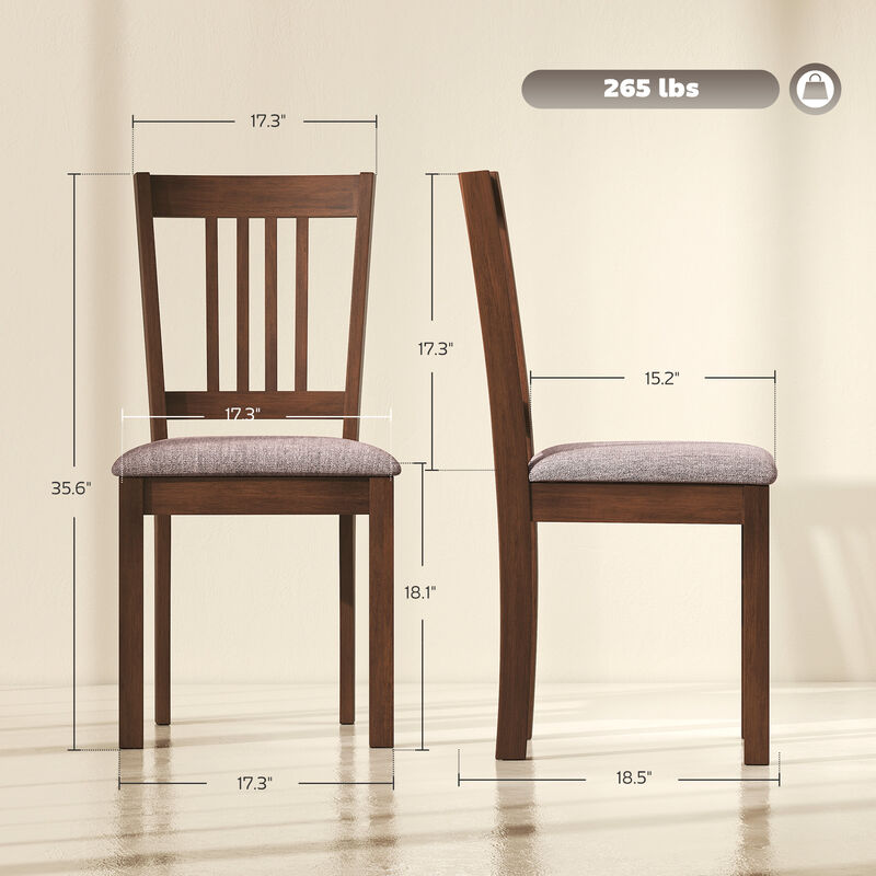 Hivvago Kitchen Chairs Set of 2 with Rubberwood Legs image number 2